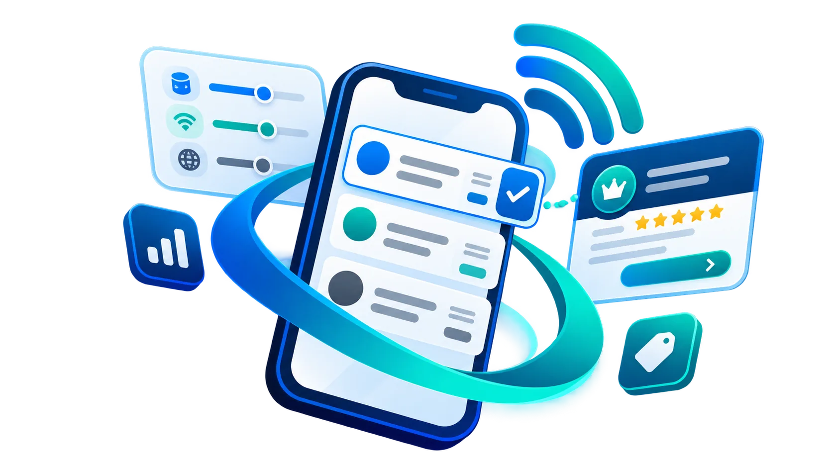 Mobile plan comparison illustration